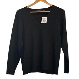 NWT PAMELA DENNIS BLACK GLITTER TOP PLUS SIZE‎ 1X